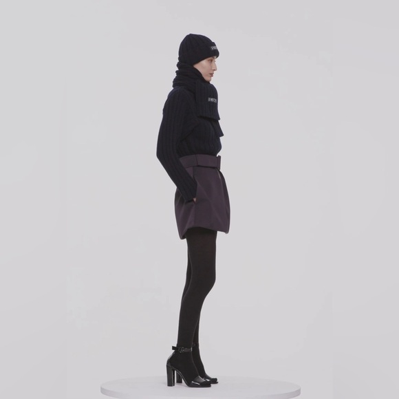 Patou Zip-up mini skirt in recycled satin - Picture 5 of 11